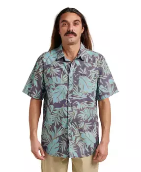 Мужская классическая рубашка с коротким рукавом Palm Trip Quiksilver, серый