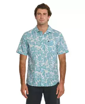 Мужская классическая рубашка с коротким рукавом Waikoloa Quiksilver, коричневый/бежевый