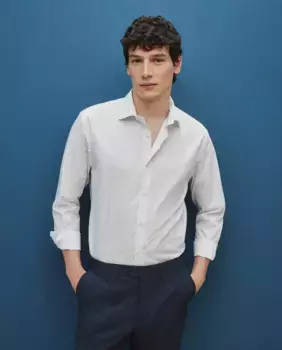 Мужская классическая рубашка с микропринтом Dustin, голубой