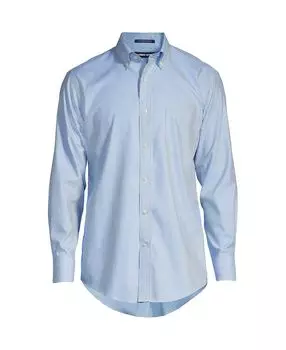 Мужская классическая рубашка с воротником на пуговицах и без железа Supima Pinpoint Lands' End