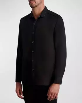 Мужская классическая рубашка с заклепками Karl Lagerfeld, цвет Black