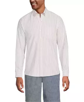 Мужская классическая рубашка Sail Rigger Oxford Lands' End, коричневый/бежевый