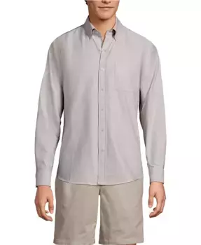 Мужская классическая рубашка Sail Rigger Oxford Lands' End, коричневый/бежевый