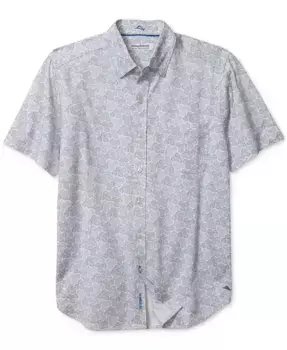 Мужская классическая рубашка San Lucio Tri Leaf с геометрическим принтом Tommy Bahama, черный