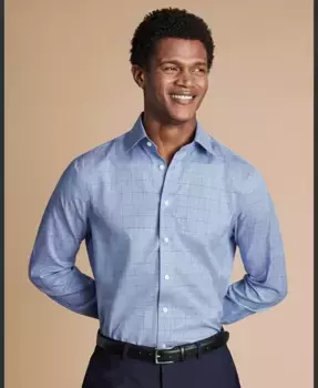 Мужская классическая рубашка Slim-Fit Charles Tyrwhitt, синий