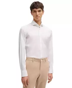 Мужская классическая рубашка Slim-Fit Easy-Iron Hugo Boss, белый