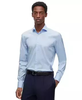 Мужская классическая рубашка Slim-Fit Easy-Iron Hugo Boss, синий