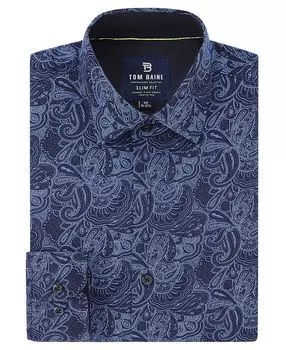 Мужская классическая рубашка slim fit с длинным рукавом на пуговицах Tom Baine, мульти