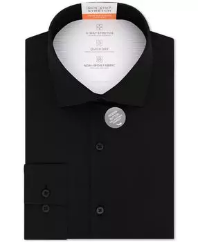 Мужская классическая рубашка slim-fit stretch black Van Heusen, черный