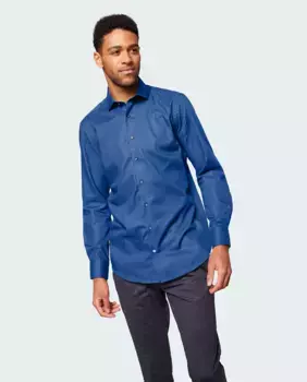 Мужская классическая рубашка со структурой Pierre Cardin, светло-голубой