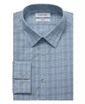 Мужская классическая рубашка стального кроя slim fit без морщин Calvin Klein, мульти