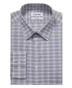 Мужская классическая рубашка стального кроя slim fit без морщин Calvin Klein, синий