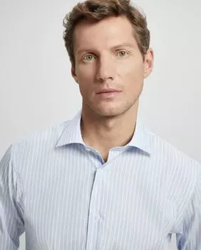 Мужская классическая рубашка стандартного кроя без утюга Emidio Tucci, светло-синий