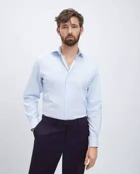 Мужская классическая рубашка стандартного кроя без утюга Emidio Tucci, светло-синий