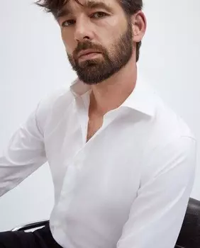 Мужская классическая рубашка стандартного кроя без утюга Emidio Tucci, белый