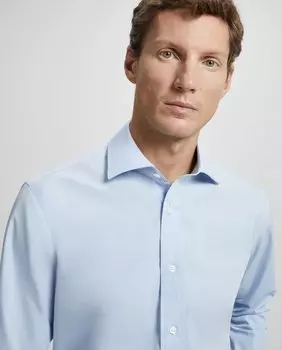 Мужская классическая рубашка стандартного кроя без утюга Emidio Tucci, светло-синий