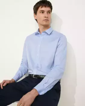 Мужская классическая рубашка стандартного кроя со структурой рисунка Dustin, светло-голубой