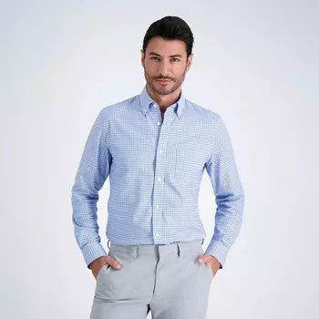 Мужская классическая рубашка узкого кроя Haggar Premium Comfort, цвет Bright Blue Plaid
