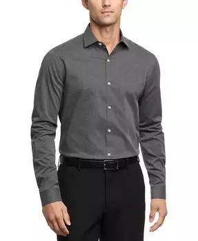 Мужская классическая рубашка узкого кроя из гибкой ткани стрейч Kenneth Cole Reaction, серый