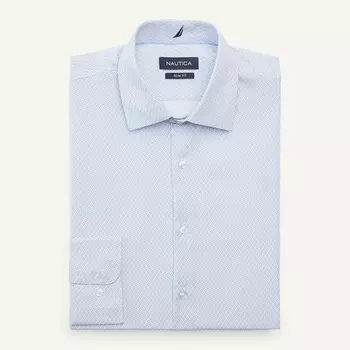 Мужская классическая рубашка узкого кроя Nautica, устойчивая к морщинам, цвет Papyrus