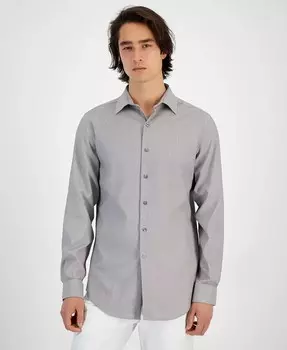 Мужская классическая рубашка узкого кроя в стиле добби Alfani, серый