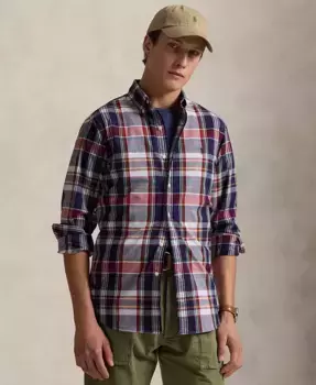 Мужская классическая рубашка в клетку Performance Polo Ralph Lauren, синий