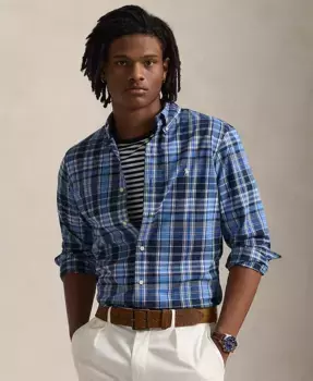 Мужская классическая рубашка в клетку Performance Polo Ralph Lauren, синий