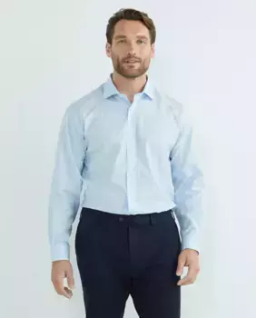 Мужская классическая рубашка в клетку с длинными рукавами больших размеров Mirto, светло-голубой