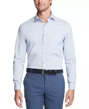 Мужская классическая рубашка в клетку стрейч классического/стандартного кроя больших и высоких размеров с защитой от пятен Van Heusen