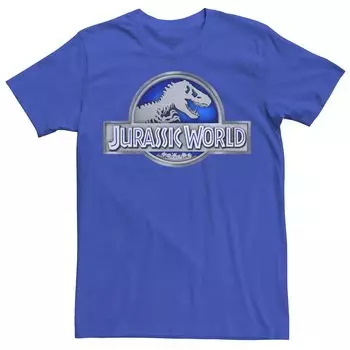 Мужская классическая синяя футболка Jurassic World с графическим логотипом Fossil Licensed Character