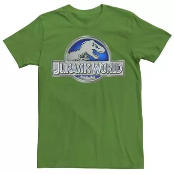 Мужская классическая синяя футболка Jurassic World с графическим логотипом Fossil Licensed Character
