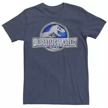 Мужская классическая синяя футболка Jurassic World с графическим логотипом Fossil Licensed Character