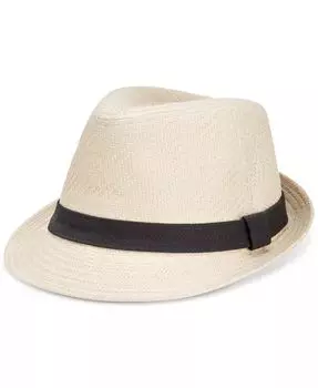 Мужская классическая соломенная хлопковая лента с плоскими полями Fedora Levi'S, бежевый