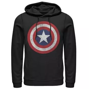 Мужская классическая толстовка с капюшоном Капитан Америка Щит Marvel, черный