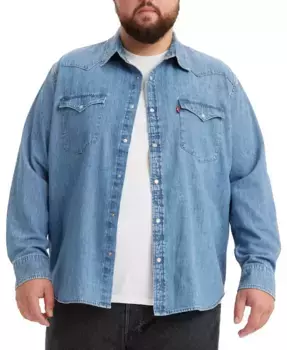 Мужская классическая вестерн-рубашка с длинным рукавом Big & Tall из денима Levi's, синий