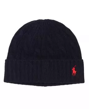 Мужская классическая вязаная шапка-бини Polo Ralph Lauren, черный