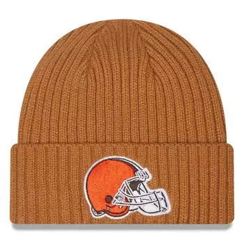 Мужская классическая вязаная шапка New Era коричневая Cleveland Browns Core с манжетами