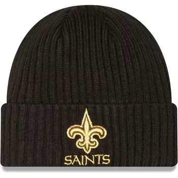 Мужская классическая вязаная шапка New Era New Orleans Saints с логотипом Core, черная, с манжетами