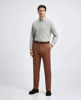 Мужская классическая зимняя спортивная рубашка с узором «гусиные лапки» Emidio Tucci, темно-зеленый