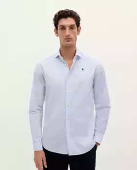 Мужская клетчатая хлопковая рубашка с вырезным воротником Scalpers, синий