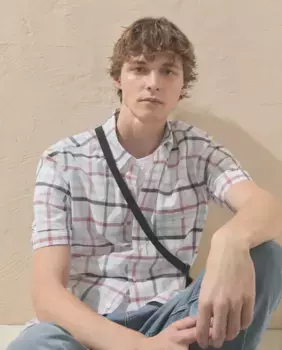 Мужская клетчатая поплиновая рубашка Dustin, коралловый