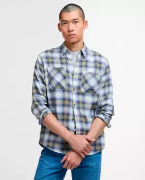 Мужская клетчатая рубашка из твила Barbour International, мультиколор