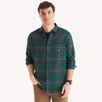 Мужская клетчатая рубашка Nautica, темно-синий