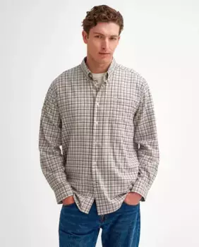 Мужская клетчатая рубашка с длинным рукавом Barbour, бежевый