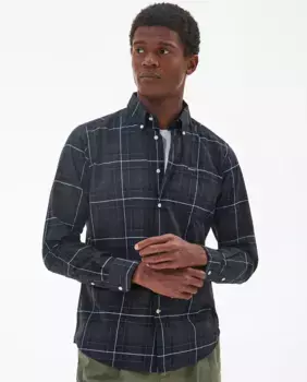 Мужская клетчатая рубашка с длинными рукавами Barbour, черный
