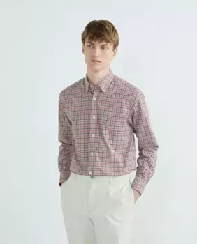 Мужская клетчатая рубашка с длинными рукавами Exigency, коричневый