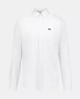 Мужская клетчатая рубашка с длинными рукавами и карманом Barbour, белый