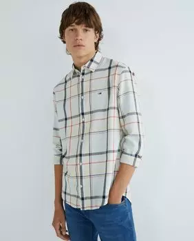 Мужская клетчатая рубашка с длинными рукавами Tommy Hilfiger, светло-синий