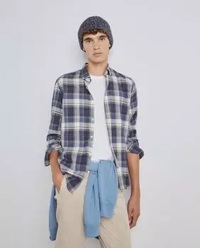 Мужская клетчатая рубашка стандартного кроя с длинными рукавами Easy Wear, зеленый