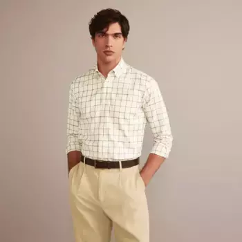 Мужская клетчатая рубашка Verhunt, бежевый